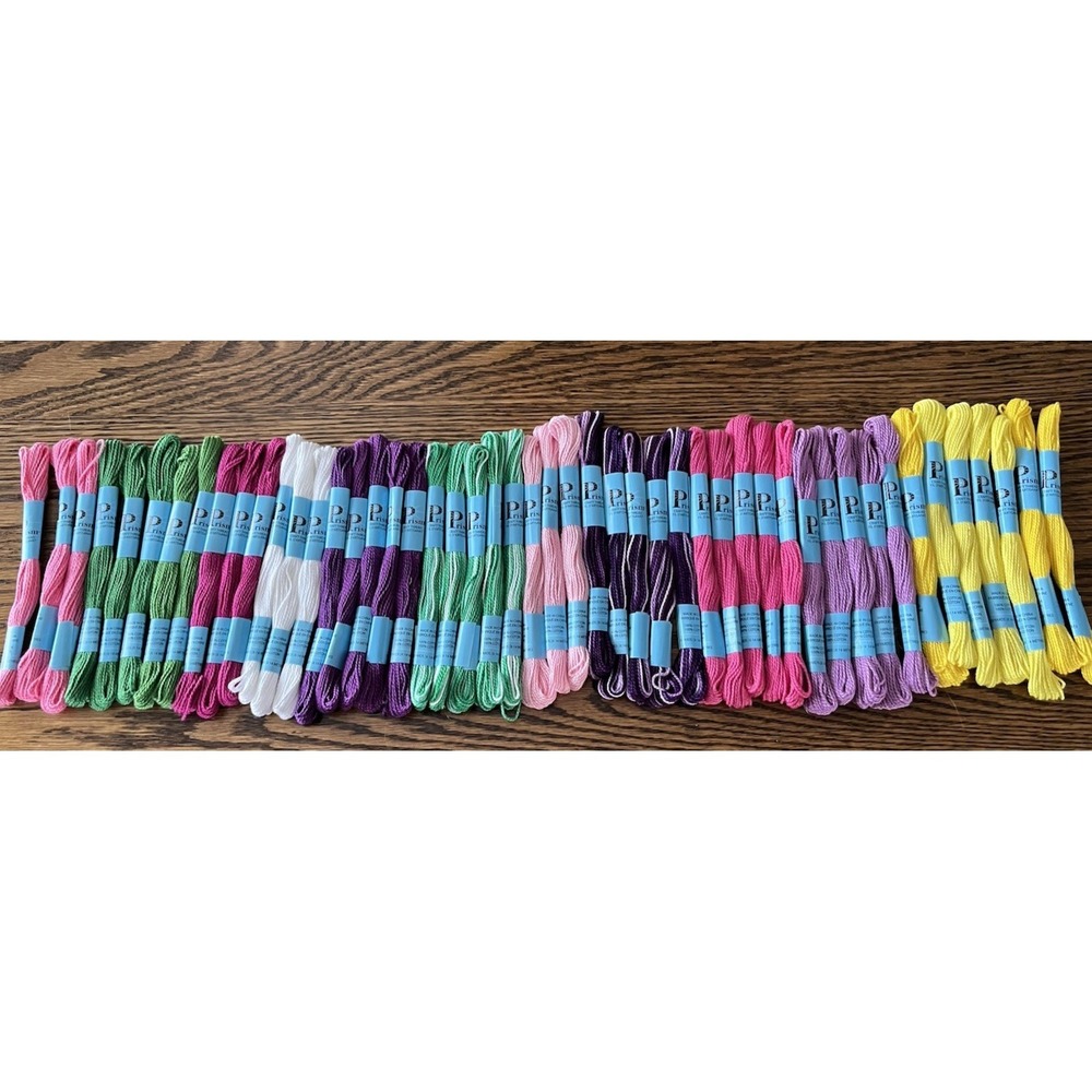 Prism Craft Thread Embroidery 100% Cotton Lot Of 49 Skeins Multicolor‎ 10 Yd